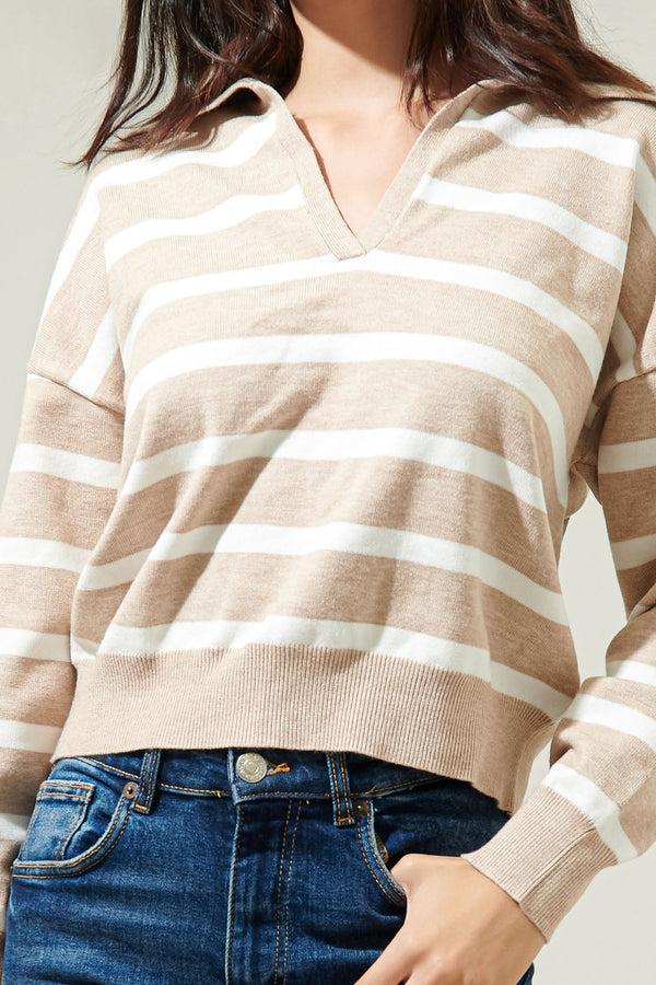 Sugarlips Possie Dill Striped Collar Sweater