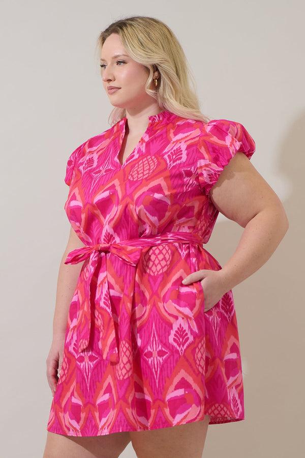 Sugarlips Prissa Ikat Orela Shift Mini Dress Curve