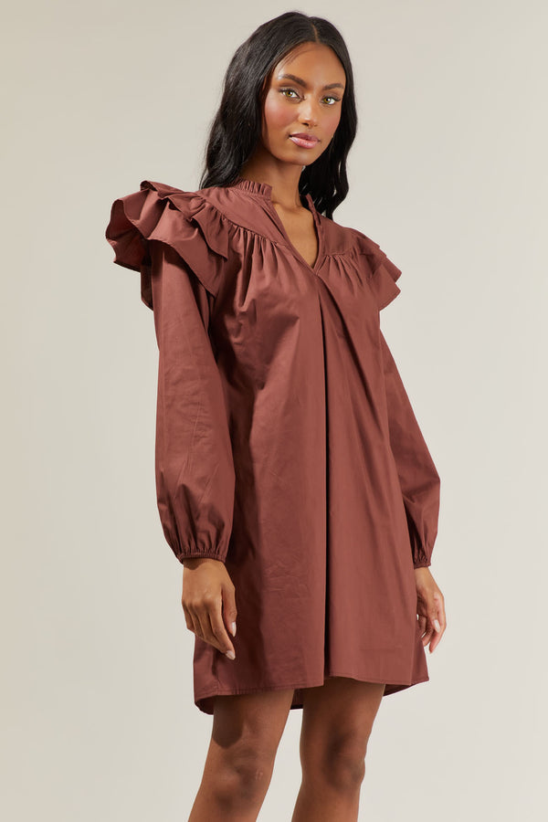Sugarlips Prissy Poplin Ruffle Mini Dress