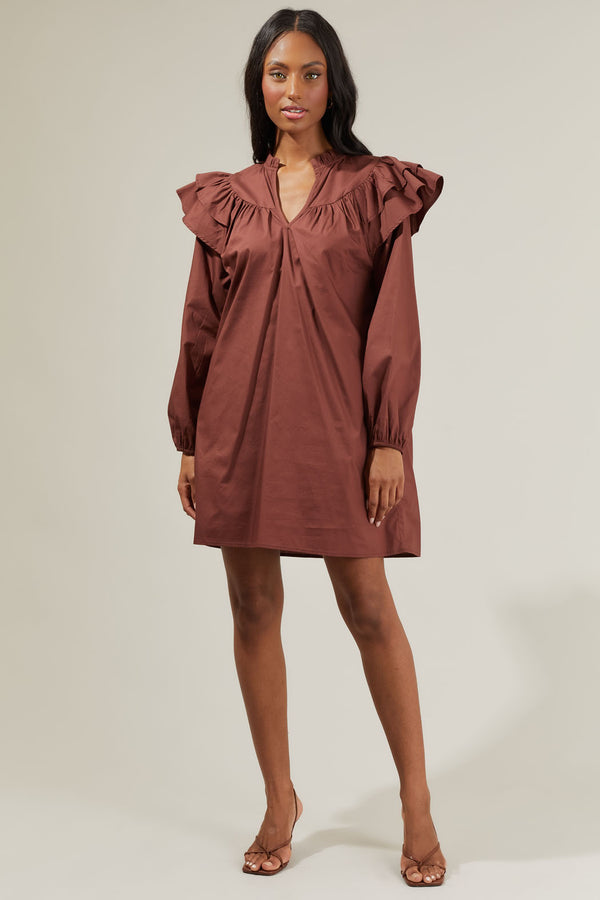 Sugarlips Prissy Poplin Ruffle Mini Dress