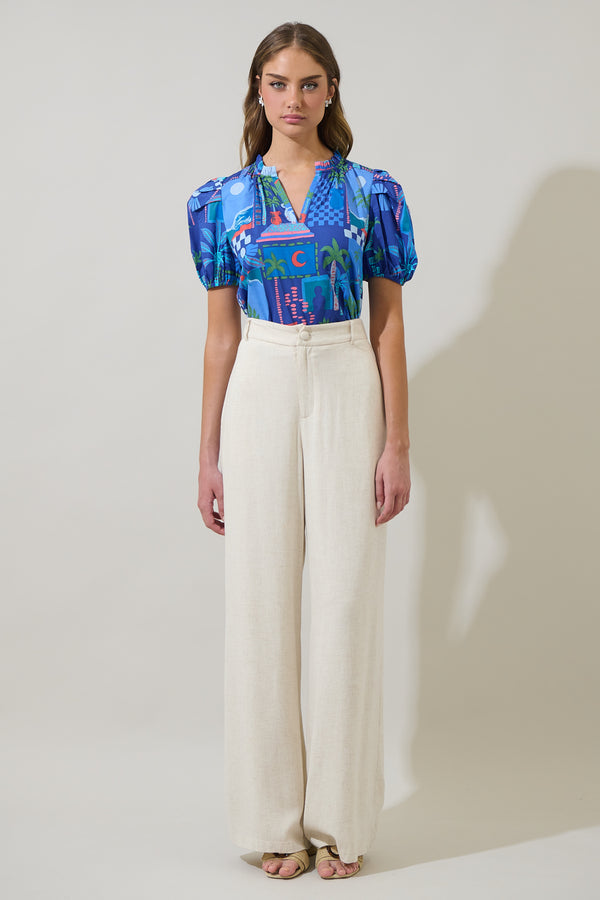 Sugarlips Punta Alta Berisa Split Neck Top