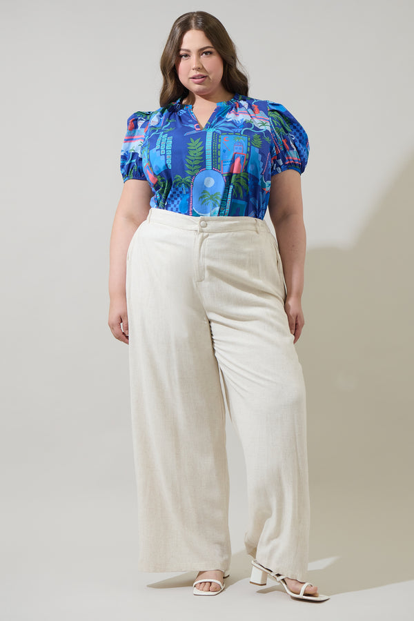 Sugarlips Punta Alta Berisa Split Neck Top Curve