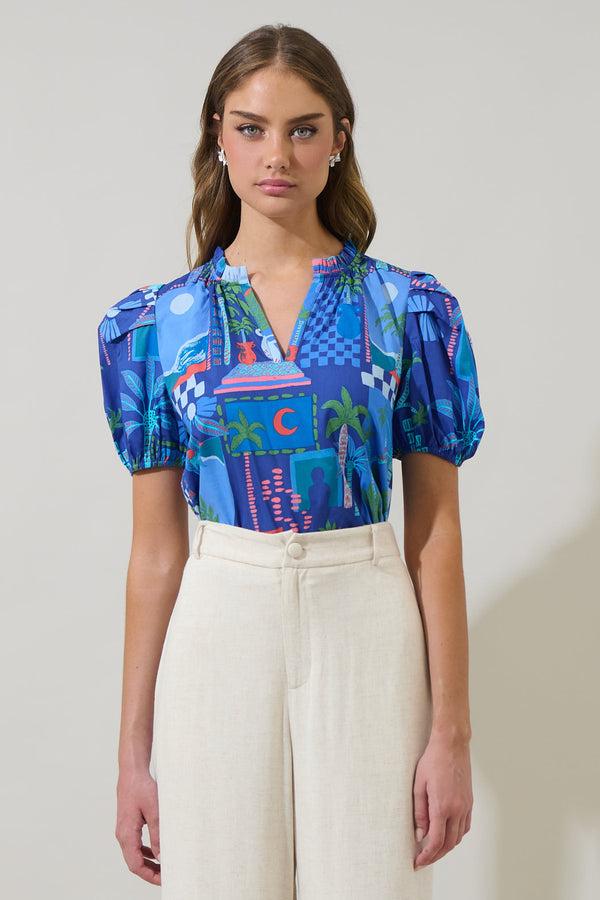 sugarlips Punta Alta Berisa Split Neck Top