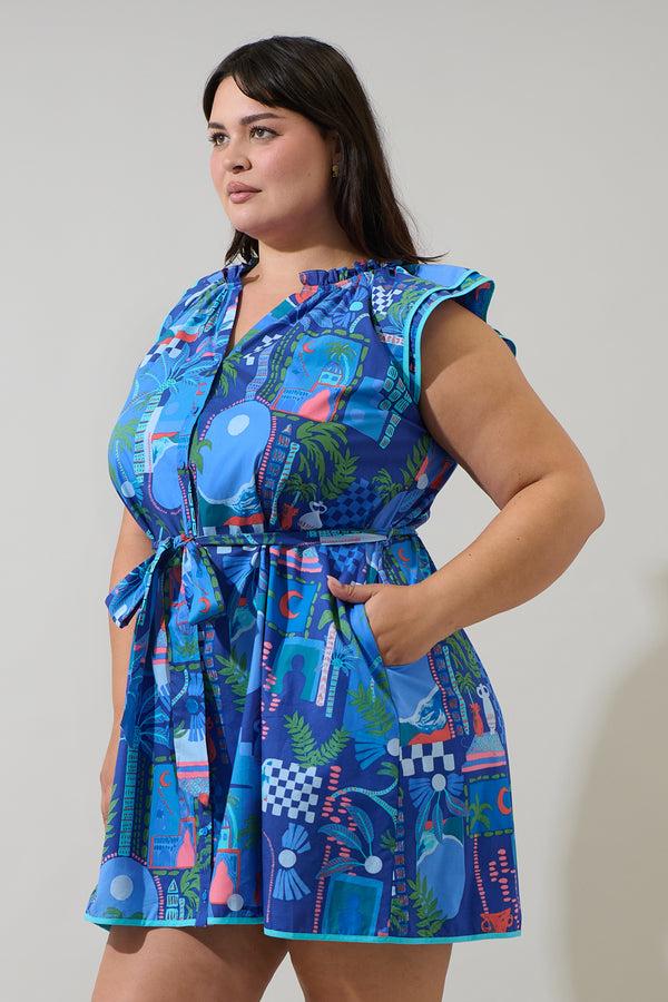 Sugarlips Punta Alta Olera Ruffle Mini Dress Curve