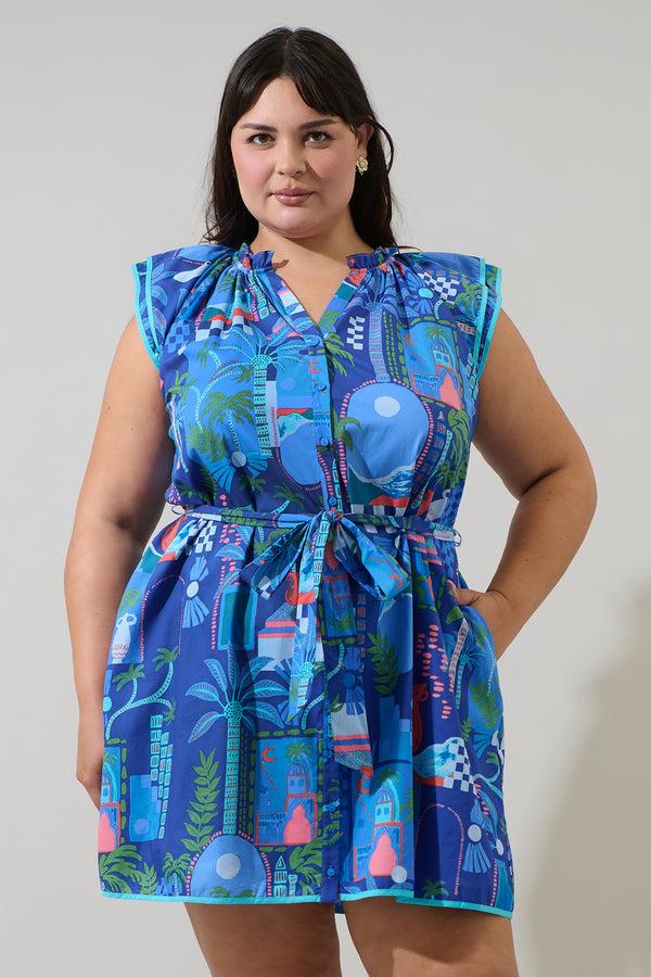 sugarlips Punta Alta Olera Ruffle Mini Dress Curve
