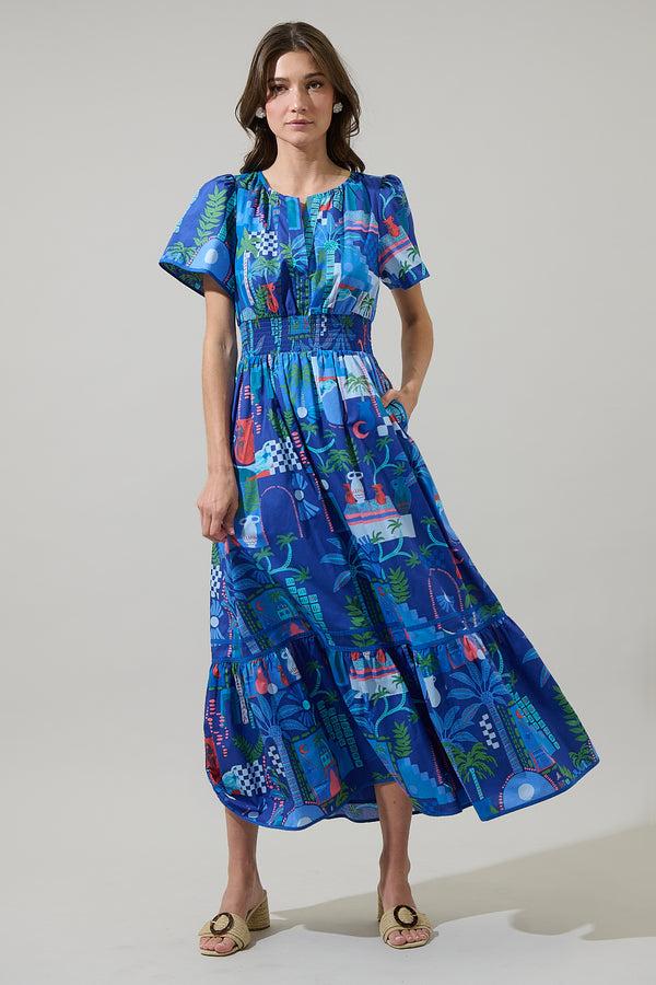 Sugarlips Punta Alta Ordy Smocked Midi Dress