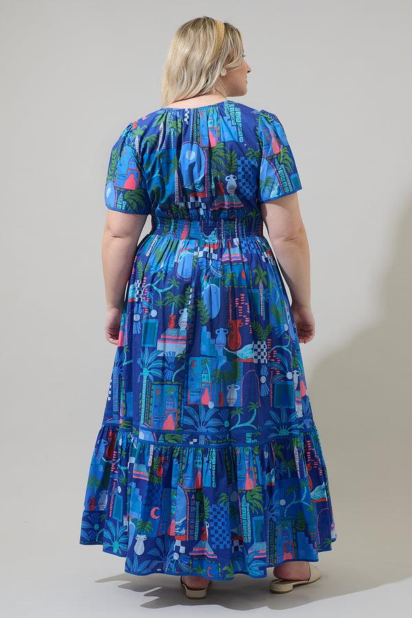 Sugarlips Punta Alta Ordy Smocked Midi Dress Curve