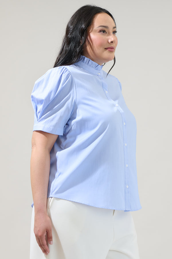 Sugarlips Quest Striped Button Down Top Curve