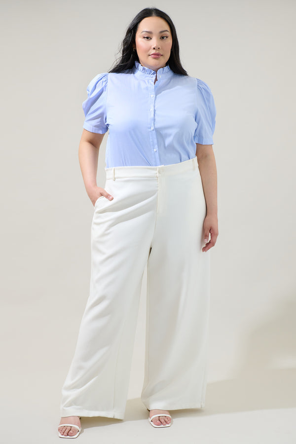 Sugarlips Quest Striped Button Down Top Curve