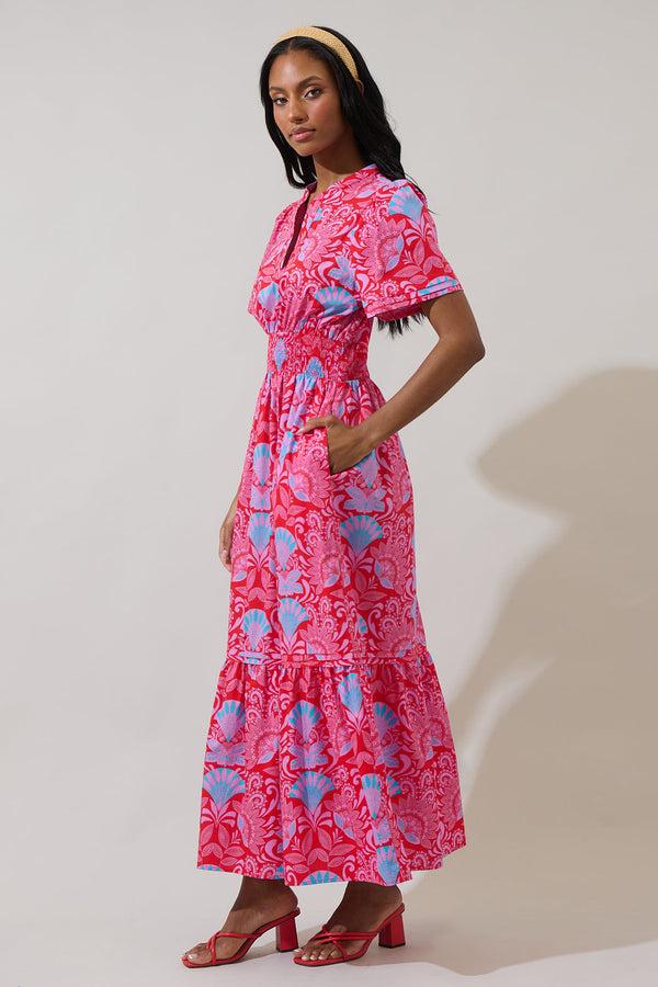Sugarlips Radiant Floral Belraj Poplin Maxi Dress