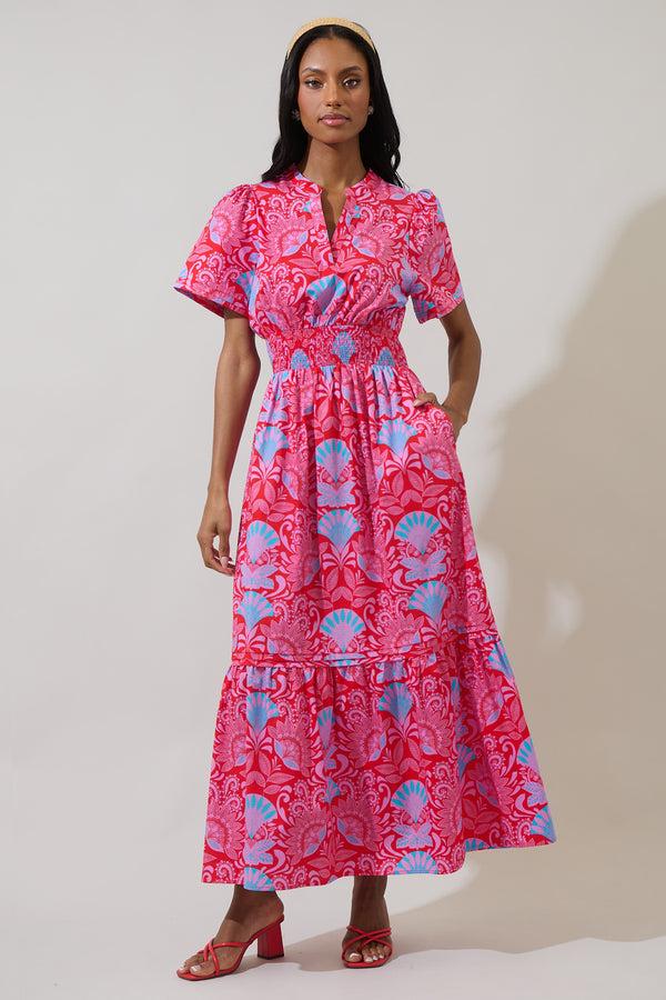 sugarlips Radiant Floral Belraj Poplin Maxi Dress