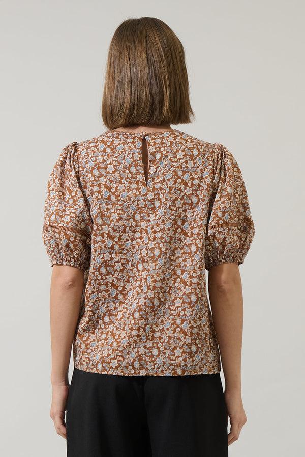 Sugarlips Ramsey Ditsy Mawlin Puff Sleeve Blouse