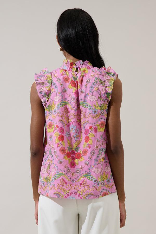 Sugarlips Ramsie Floral Zoie Ruffle Top