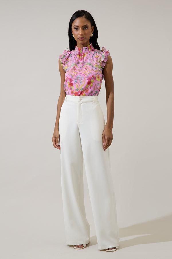 Sugarlips Ramsie Floral Zoie Ruffle Top