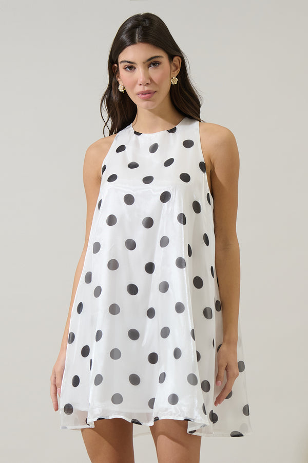 Sugarlips Randal Polka Dot Organza Mini Dress