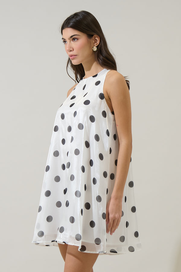 Sugarlips Randal Polka Dot Organza Mini Dress