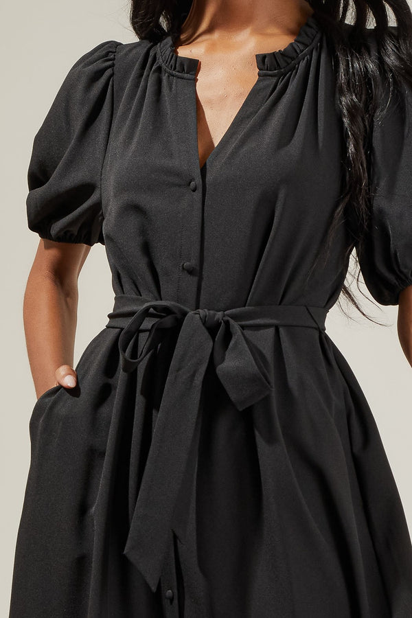 Sugarlips Randie Button Front Midi Dress