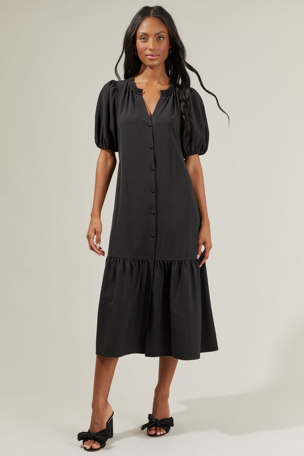 Sugarlips Randie Button Front Midi Dress