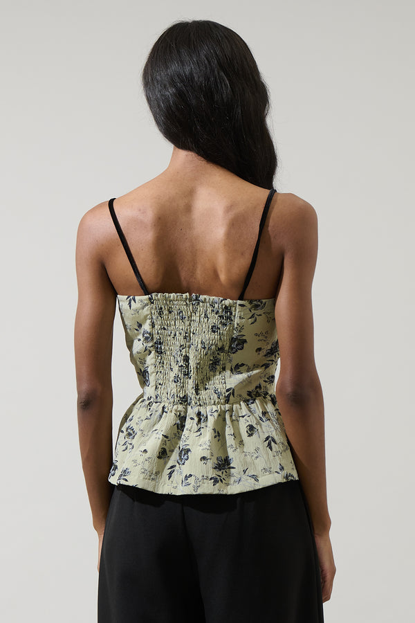 Sugarlips Ravelle Floral Peplum Bow Top