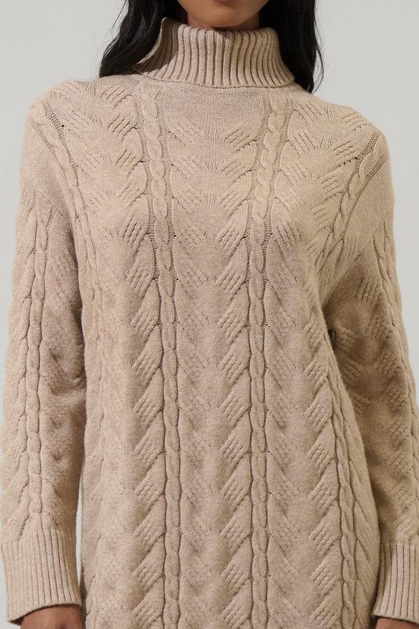 Sugarlips Raven Cable Knit Sweater Midi Dress