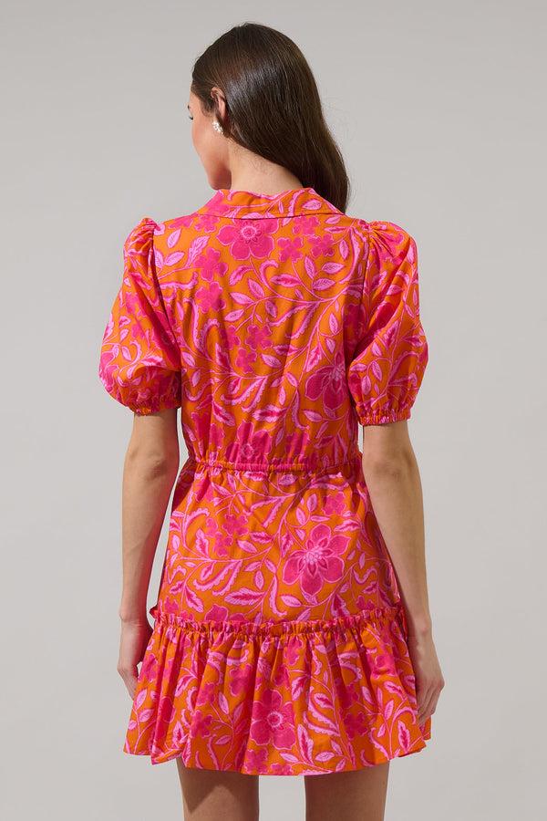 Sugarlips Rea Floral Stacie Button Down Mini Dress