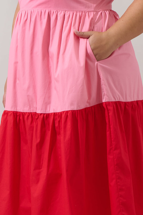 Sugarlips Rebekah Color Block Midi Dress Curve