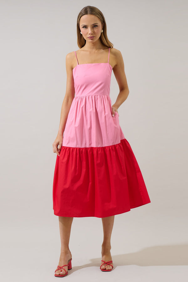 sugarlips Rebekah Color Block Midi Dress