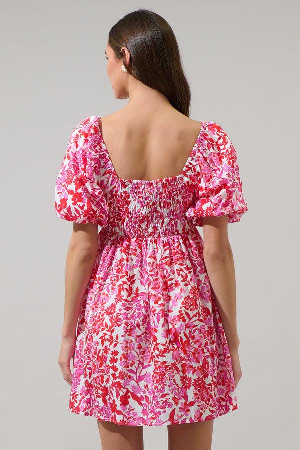 Sugarlips Reidy Floral Samia Smocked Mini Dress