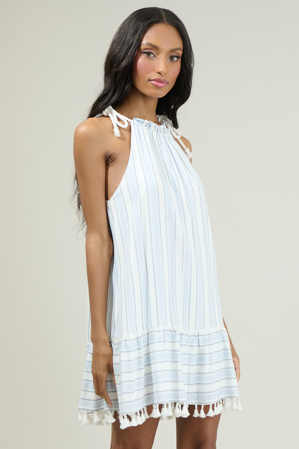 Sugarlips Reina Striped Halter Neck Mini Dress