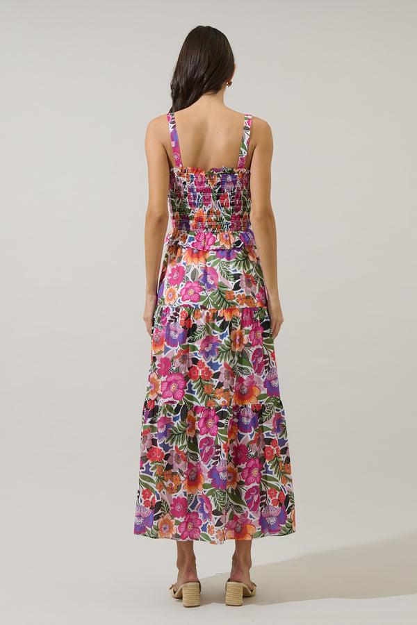 Sugarlips Rendal Floral Lindsy Smocked Maxi Dress