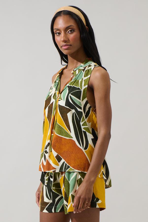 Sugarlips Renia Tropical Miley Sleeveless Blouse