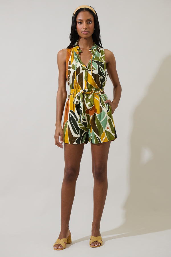 Sugarlips Renia Tropical Wave High Waisted Shorts