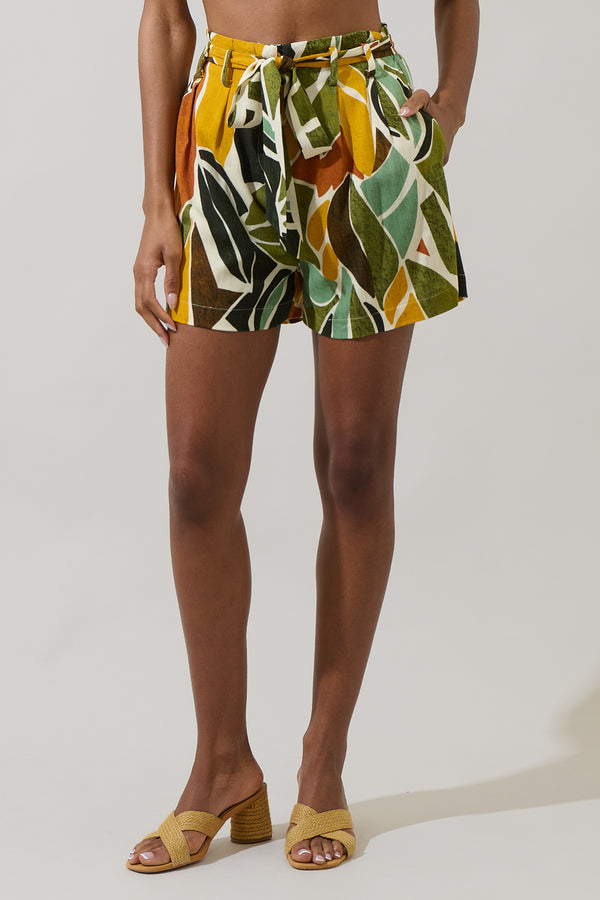 sugarlips Renia Tropical Wave High Waisted Shorts