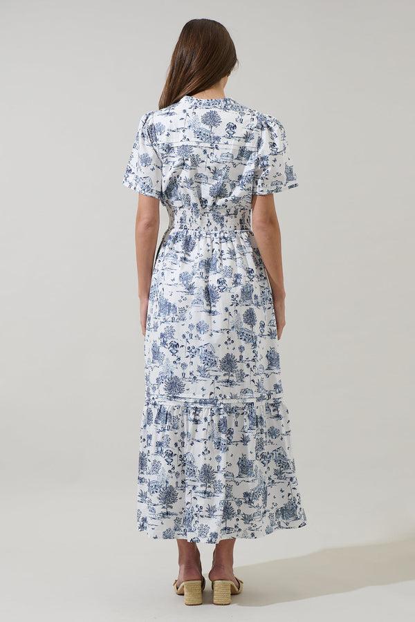 Sugarlips Renzo Toile Belraj Poplin Maxi Dress