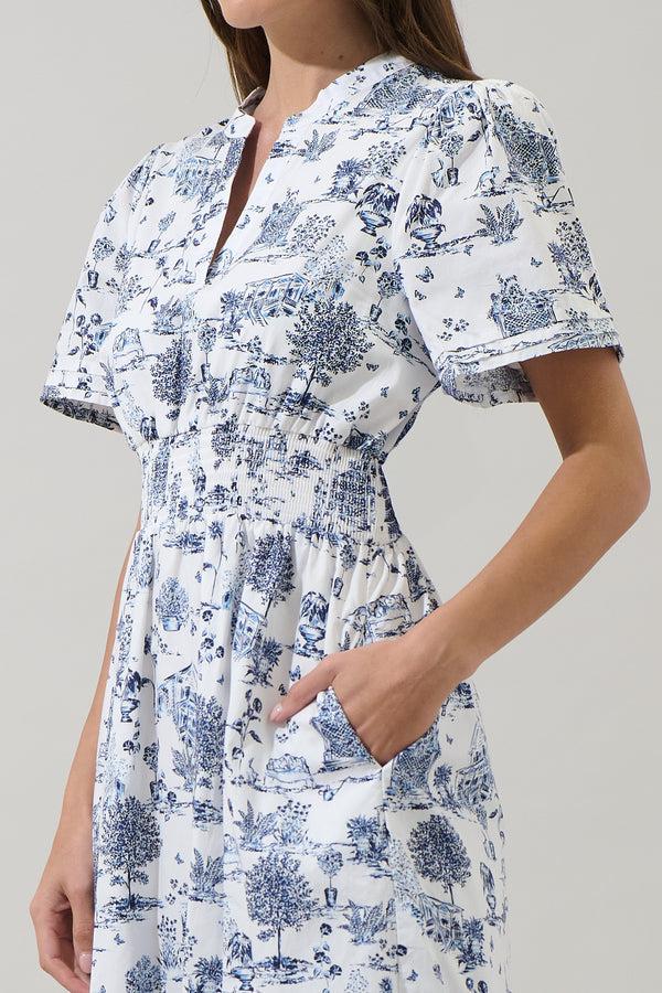 Sugarlips Renzo Toile Belraj Poplin Maxi Dress