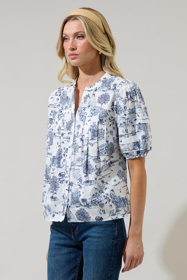 Sugarlips Renzo Toile Court Button Down Top