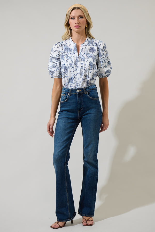 Sugarlips Renzo Toile Court Button Down Top