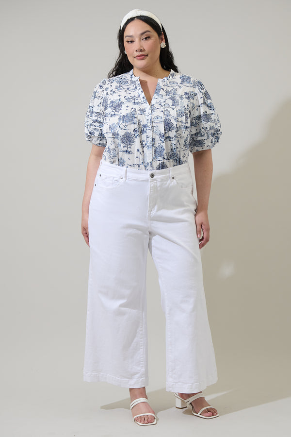 Sugarlips Renzo Toile Court Button Down Top Curve