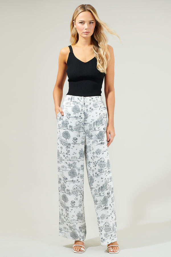 Sugarlips Renzo Toile Mulvane Wide Leg Pants