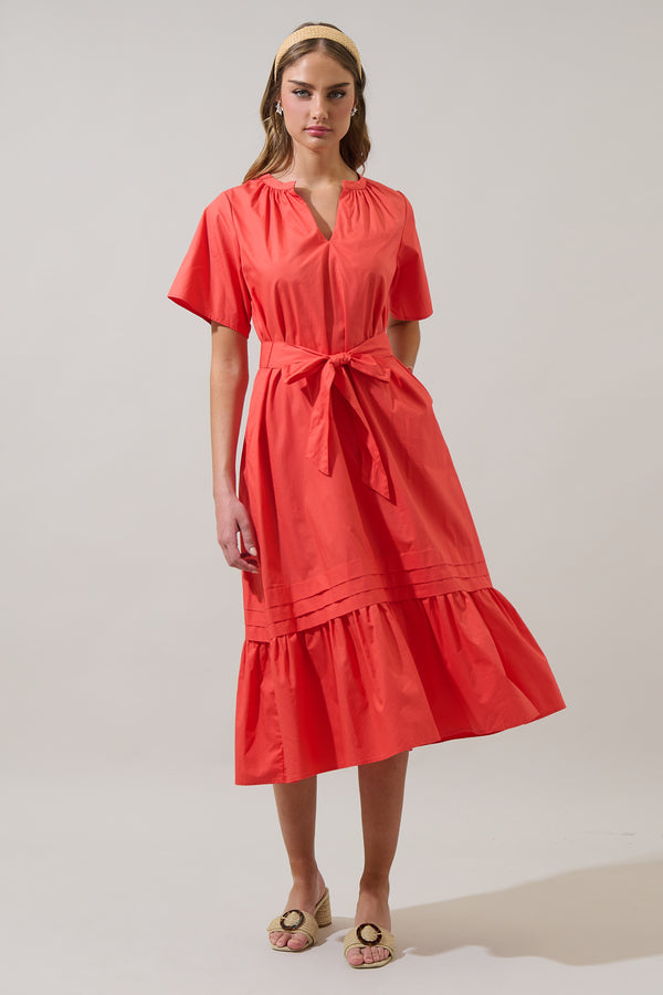 sugarlips Reya Pleated Midi Dress