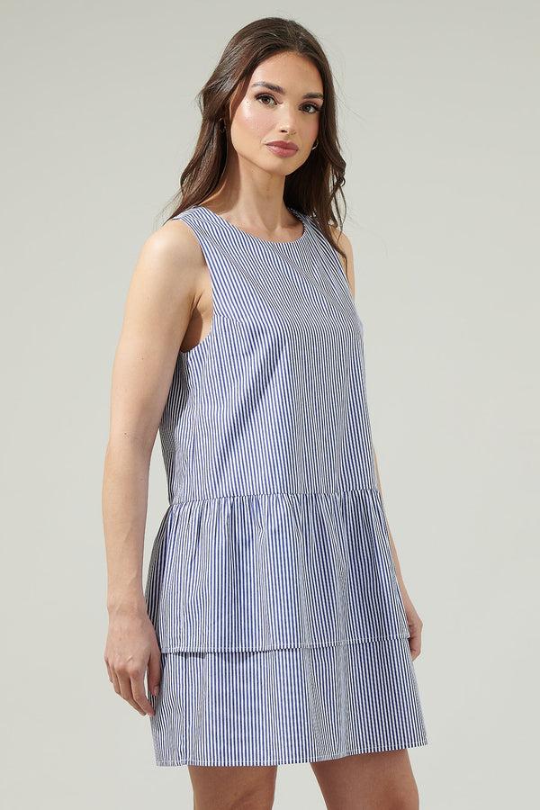 Sugarlips Reynaga Striped Lia Tiered Mini Dress