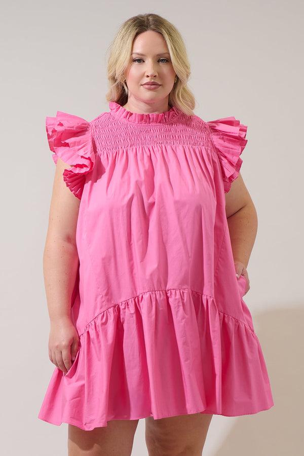 Sugarlips Rhona Smocked Mini Dress Curve