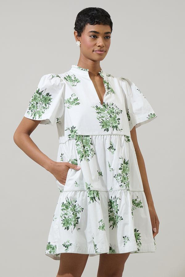Sugarlips Ria Floral Candace Tiered Mini Dress