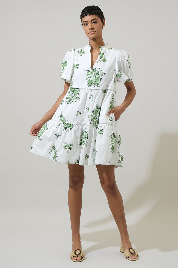 Sugarlips Ria Floral Candace Tiered Mini Dress