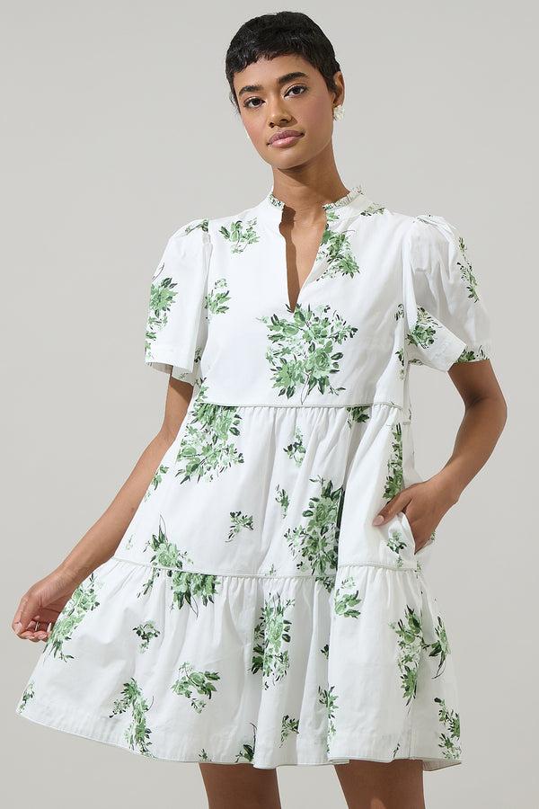 sugarlips Ria Floral Candace Tiered Mini Dress