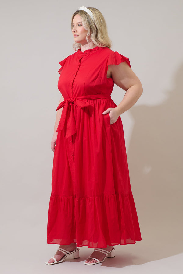 Sugarlips Riah Button Down Maxi Dress Curve