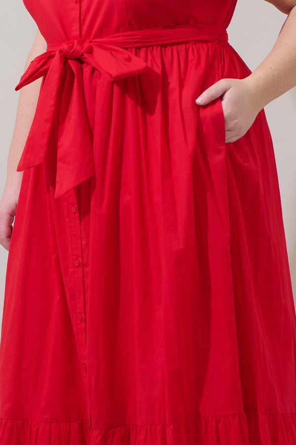 Sugarlips Riah Button Down Maxi Dress Curve