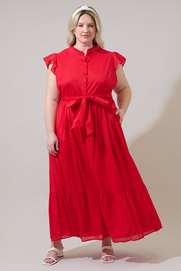 sugarlips Riah Button Down Maxi Dress Curve