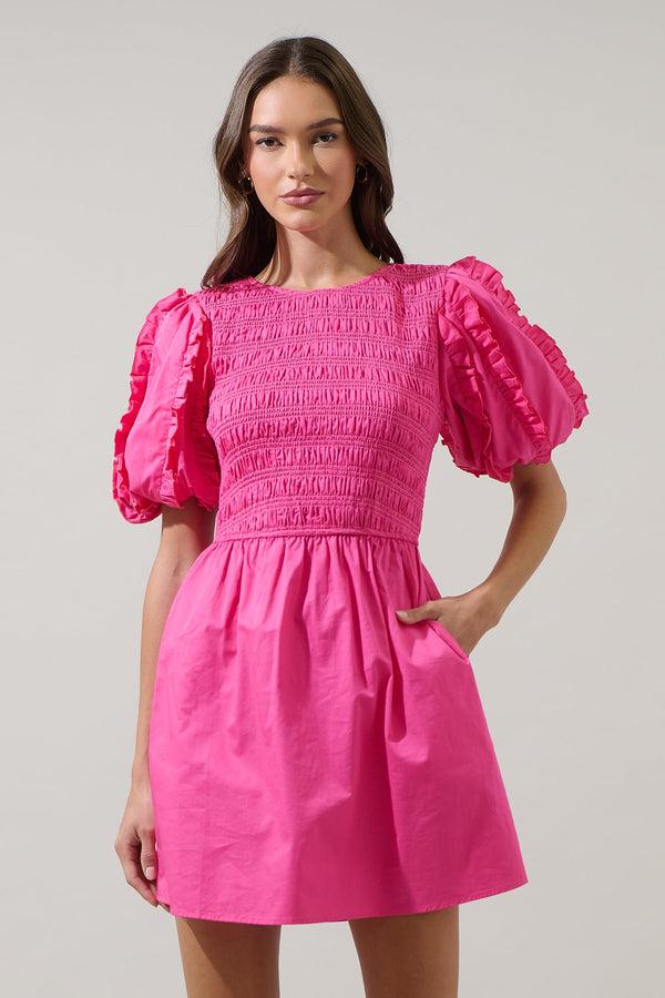 sugarlips Riana Ruffle Smocked Mini Dress