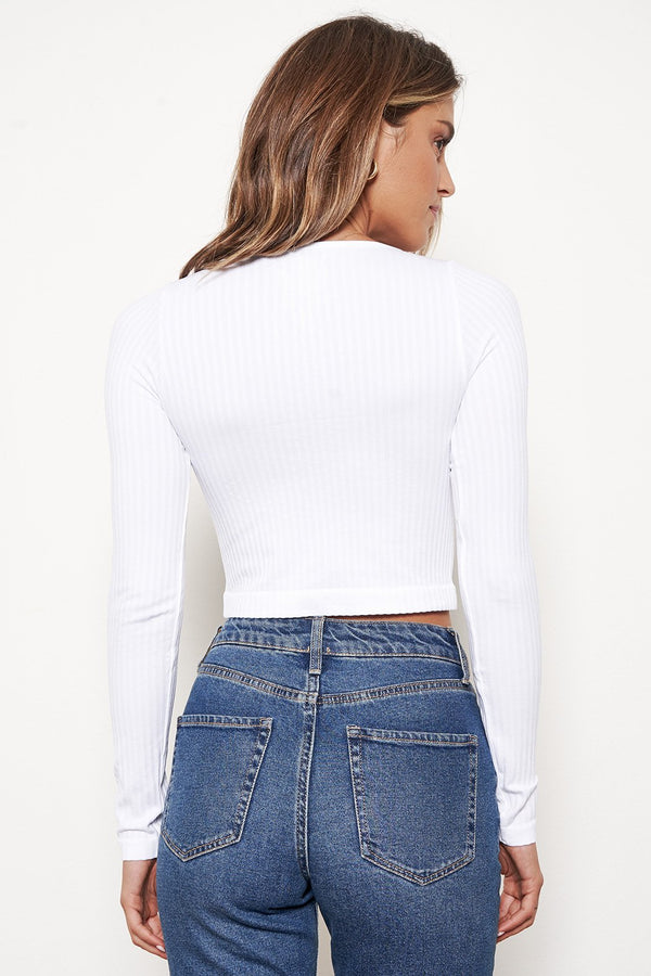 Sugarlips Rib Knit Long Sleeve Top